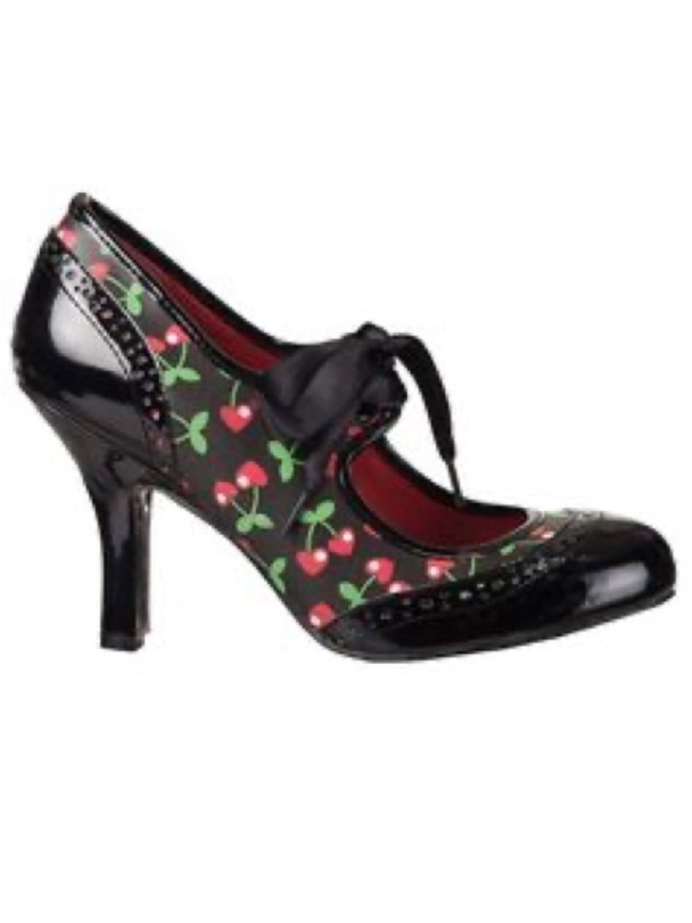 Dancing Days - Black Cherry Print Mary Jane High Heels